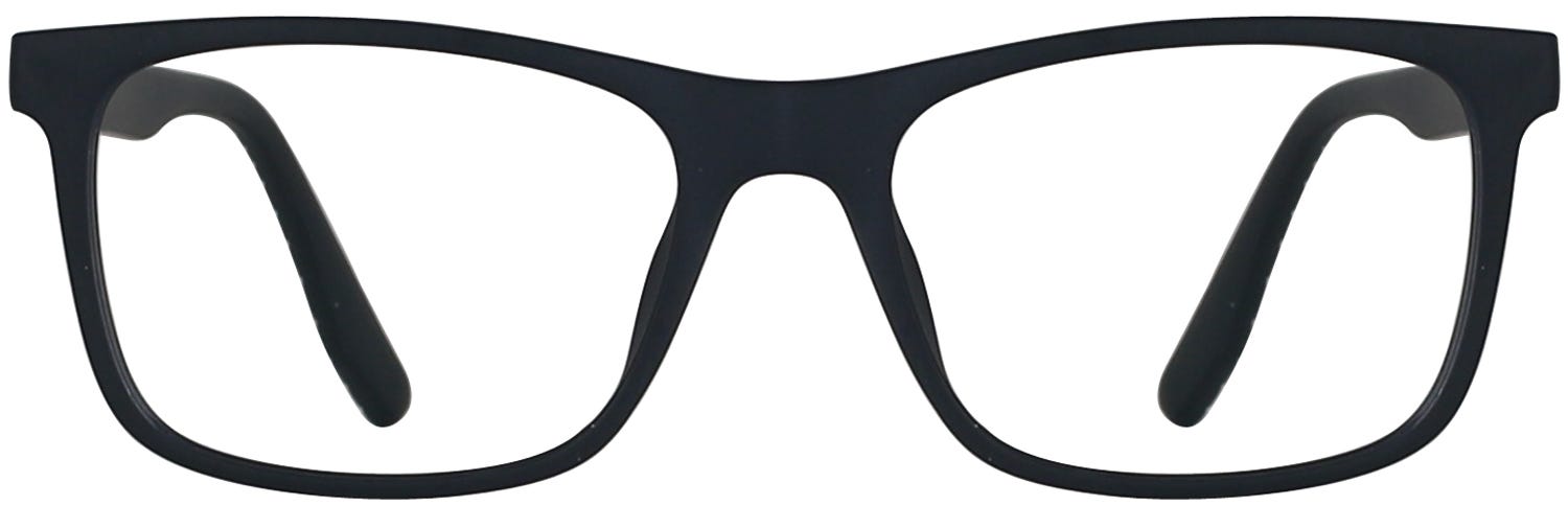 black frame rectangle eyeglasses