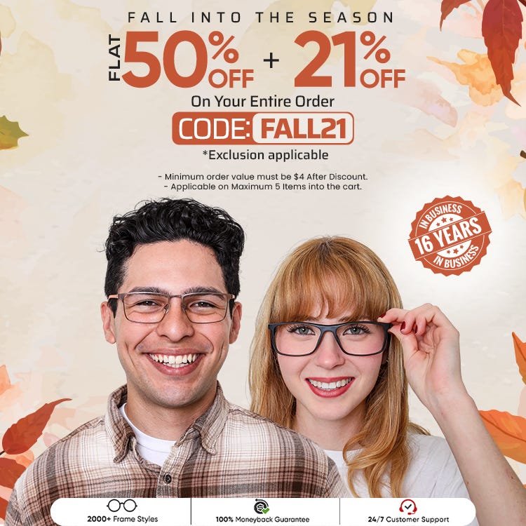 FLAT 50 + 21% Discount On The Entire Order CODE: FALL21